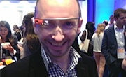 Scott tries on Google Glass